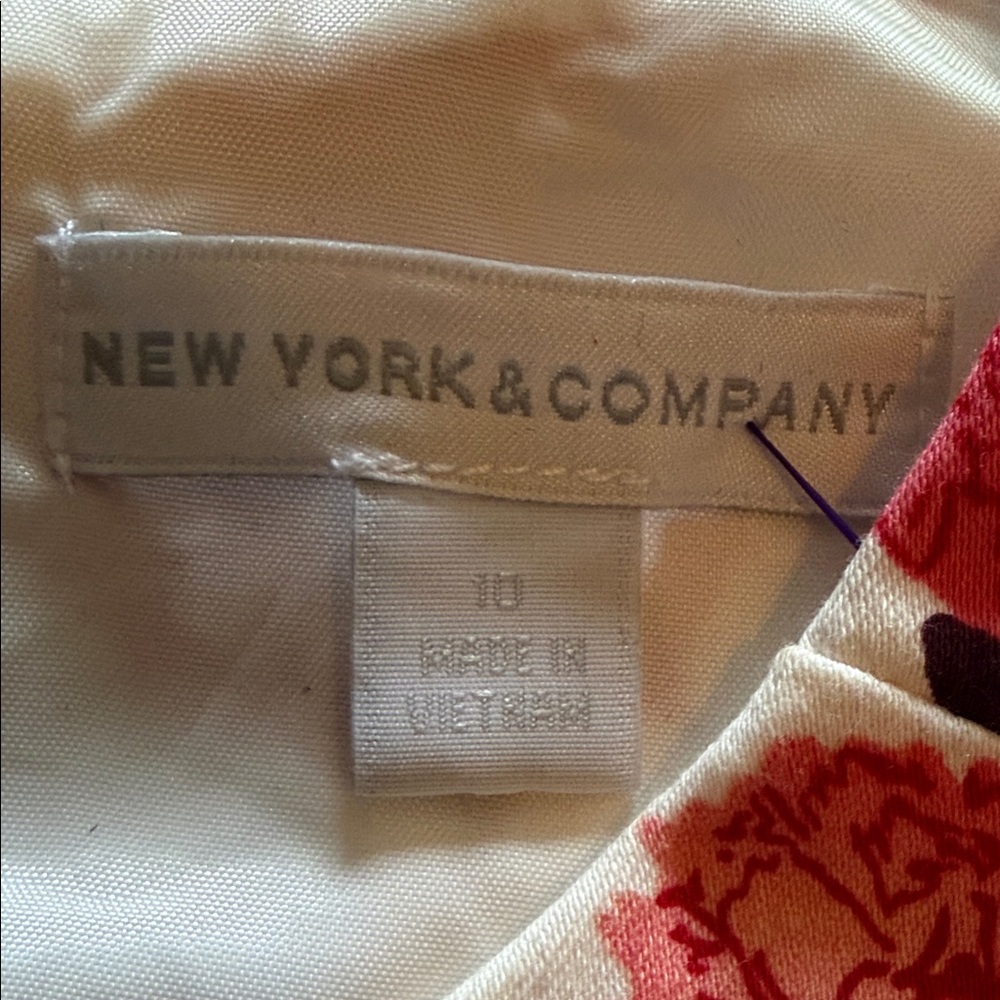 New York & Company Floral Pink and Red Dress 10 - Picture 6 of 6